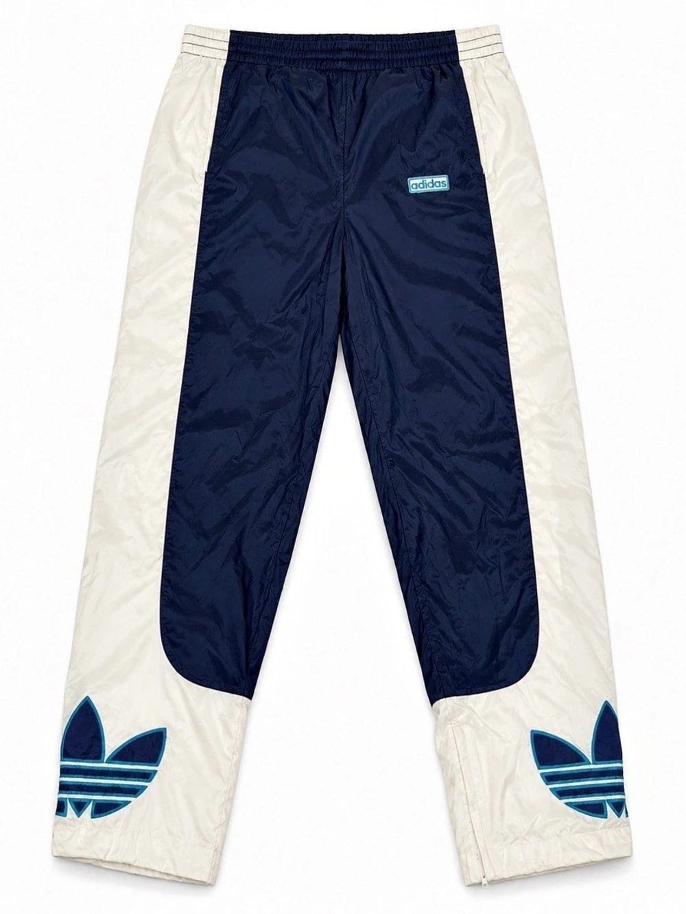 Vintage adidas Color Block Track Pants Blue & White Size Large